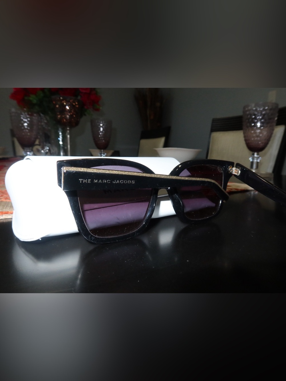Marc Jacobs Black Sunglasses with Purple Lenses